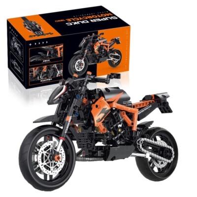 Motorrad Bausteine Technic Maßstab 1:8 orange 579 Teile Neu New
