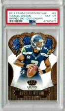 2013 Panini Crown Royale Russell Wilson Bronze Die-Cut Crown PSA 8