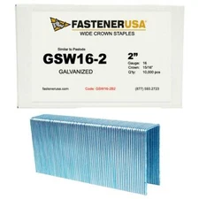 2" LEG x 15/16" CROWN 16GA GALV GSW-16 STAPLES 10,000ct |  GSW16-2B2