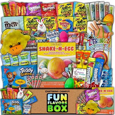 Easter Basket Fillers Care Package Variety Pack, Candy, Gummy, Gift Box, 60 Ct