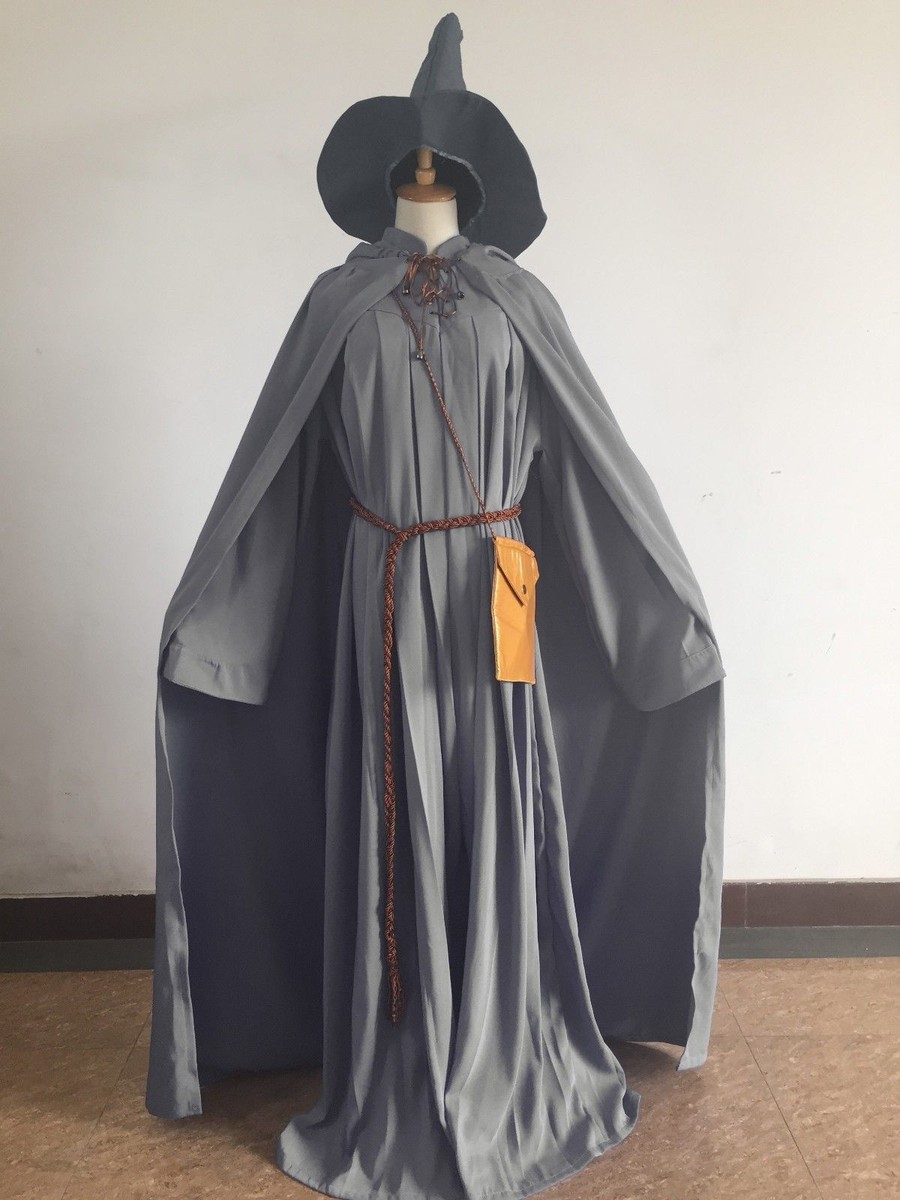 Lord of the Rings Gandalf Wizard Adult Cosplay Party Costume #yy