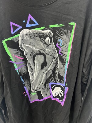Jurassic Park Men's Long Sleeve T-Shirt – Grey, 100% Cotton, Relaxed Fit