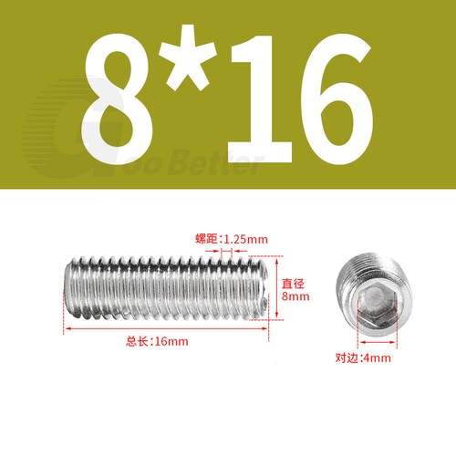 Flat Point Grub Screws Allen Socket Bolts DIN 913 A2 Stainless Steel M2 M3 -M16 - Picture 15 of 19