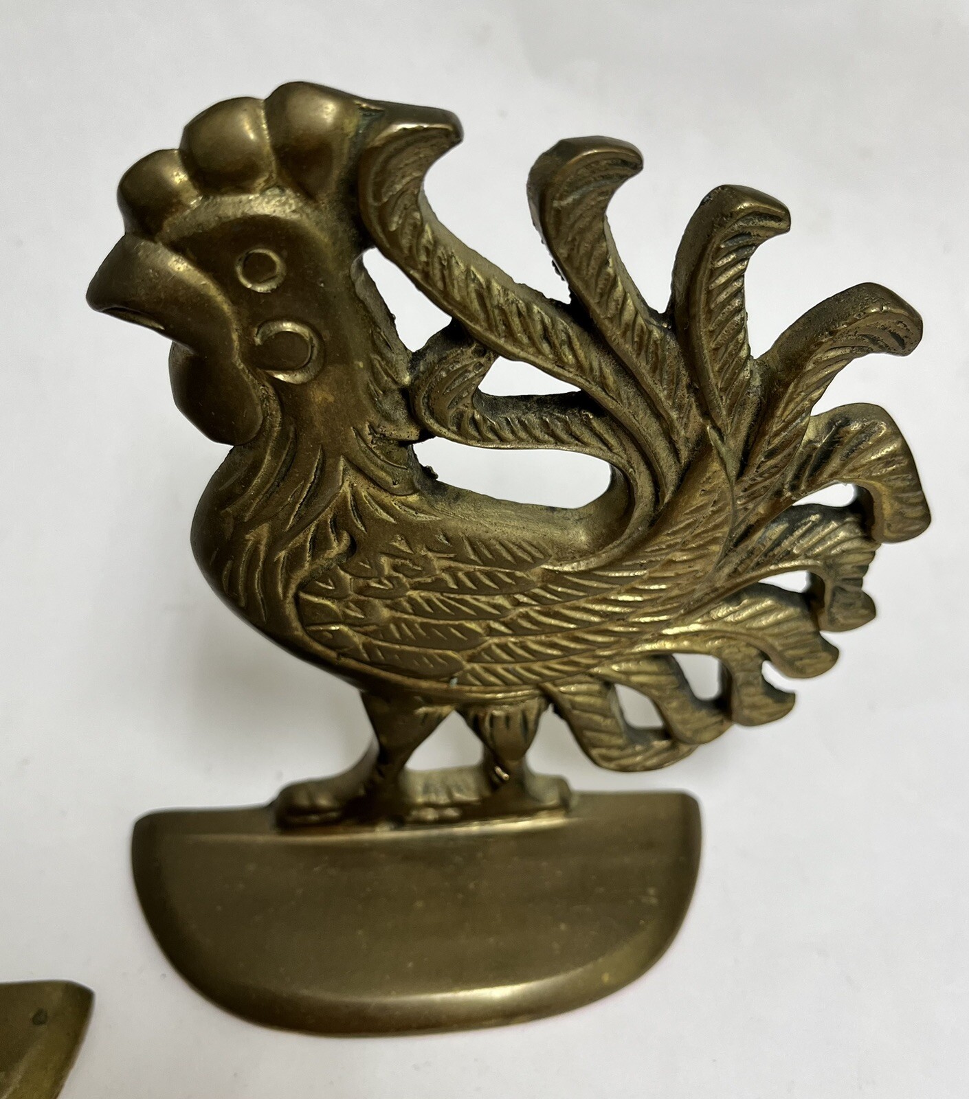 Pair Vintage Brass Rooster Bookends Country Farmhouse Rustic eBay