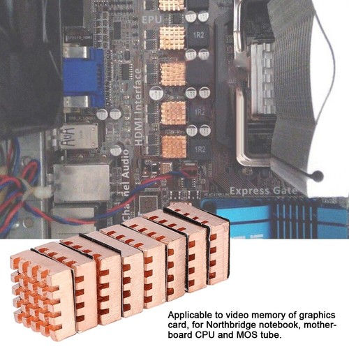 8 x Pure Copper Heatsink Skiving Fin Radiator for Electronic CPU RAM Cooler New - Picture 2 of 11