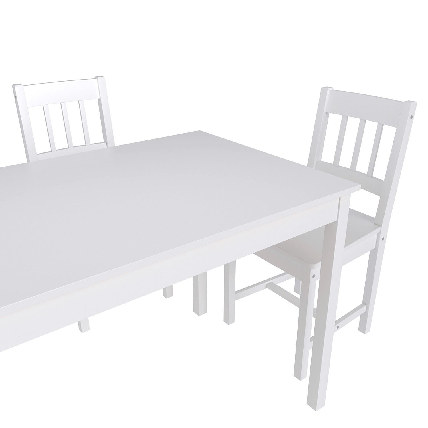 Classic Solid Wooden White Dining Table and 4 Chairs Set Kitchen Home