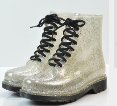 Shiny Rain Boots Womens Girls Wellies Wellington Waterproof Fashion Shoes Size - Picture 12 of 17