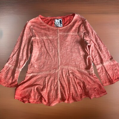 anthropologie akemi kin top Xs Coral Blouse 3/4. Sleeve Ombré S12