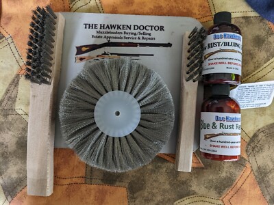 Carding wheel Brush Set Blu/Rust Thompson Hawken Renegade CVA  Muzzleloader