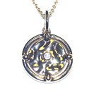 925 silver Gold Plated Vermeil lab grown diamond .01ct pendant necklace coin 18" — photo 2