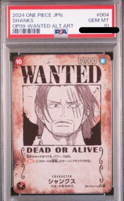 PSA 10 ONE PIECE Shanks OP09-004 Wanted Emperors in the New World