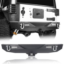 Steel Rear Bumper W 2 Hitch Receiver Led Light Fit Jeep Wrangler Jk 2007-2018