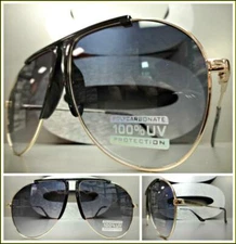 Mens Women CLASSIC VINTAGE RETRO Style SUNGLASSES Gold Metal Frame Gradient Lens
