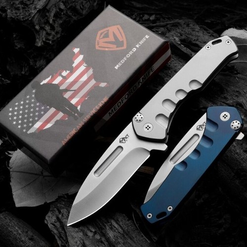 8.5''New Fast Opening D2 Steel Blade All Steel Handle Tactics Folding Knife DF33 - Picture 3 of 8