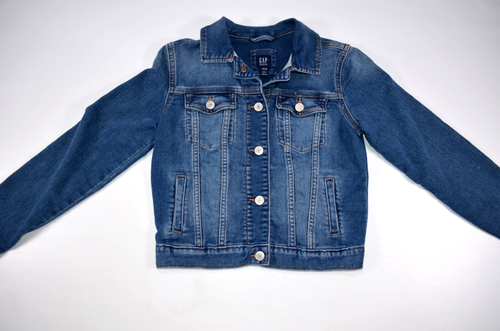 Gap Blue Denim Button Front Trucker Jacket Youth Girls Size L - Picture 4 of 9