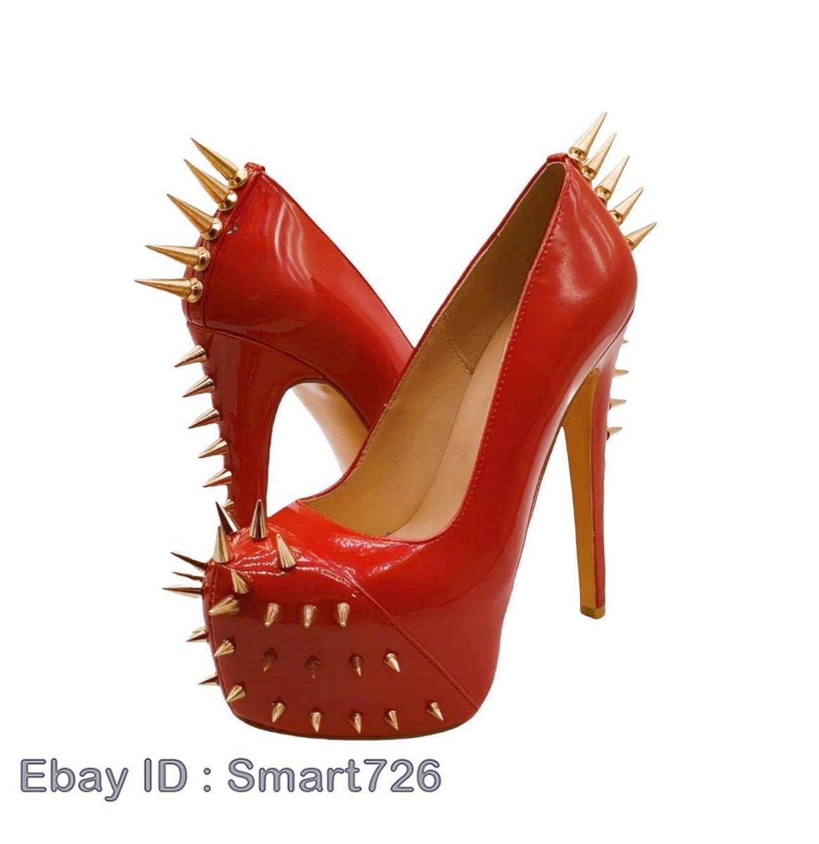 Fashion Rivets Women High Heels Pumps Round Toe Platform Shoes