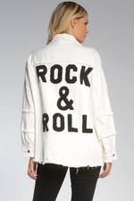 Elan Rock And Roll White Military Jacket Small