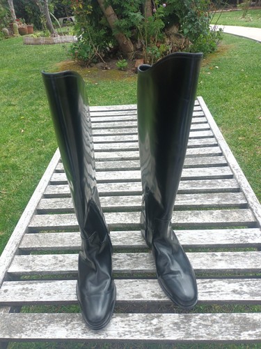 Bottega Veneta Women's Black Leather Knee Riding Boots size 37