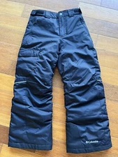 Columbia Boys Black Omni Heat Snow Pants Snowboard Sz 8 Grow Adjustable Bugaboo