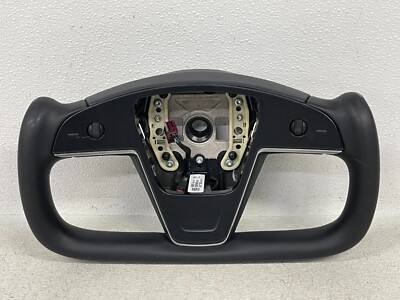 ⭐2020-2023 TESLA MODEL S X PLAID INTERIOR STEERING BLACK CHROME YOKE ...