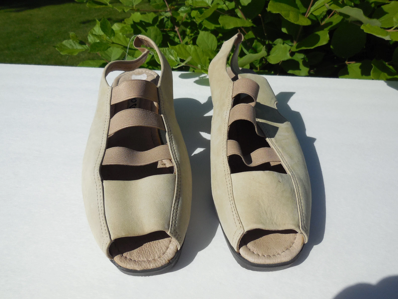 ECCO SCARPE SANDALI DONNA TAUPE SCAMOSCIATI SLINGBACK ZEPPA MISURA 10 5 11 B EUR 41