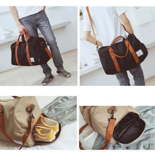 Reisetasche Schuhfach 48cm Weekend Tasche leicht wasserdicht schwarz - Bild 3 von 4