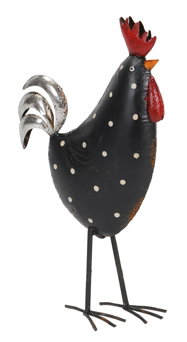 Deko-Huhn Oder Hahn Aus Metall – Shabby-Optik, Ca. 51 Cm Hoch, Garten- Oder Hausdekoration