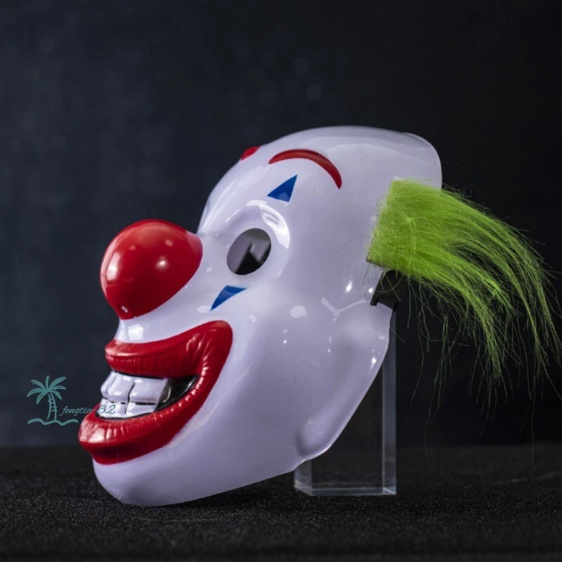 Green Hair Joker Mask Party Terror Movie Props Plastic Halloween Performance NEW - Image 3 of 4