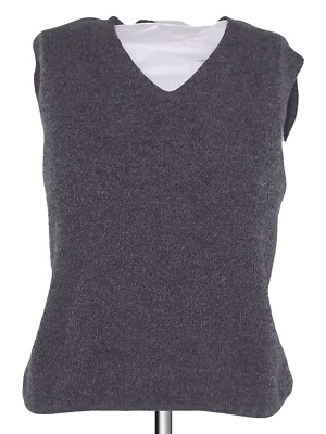 Max Mara Weekend Damen Weste grau Größe 42 Wolle Strick ärmellos Mode
