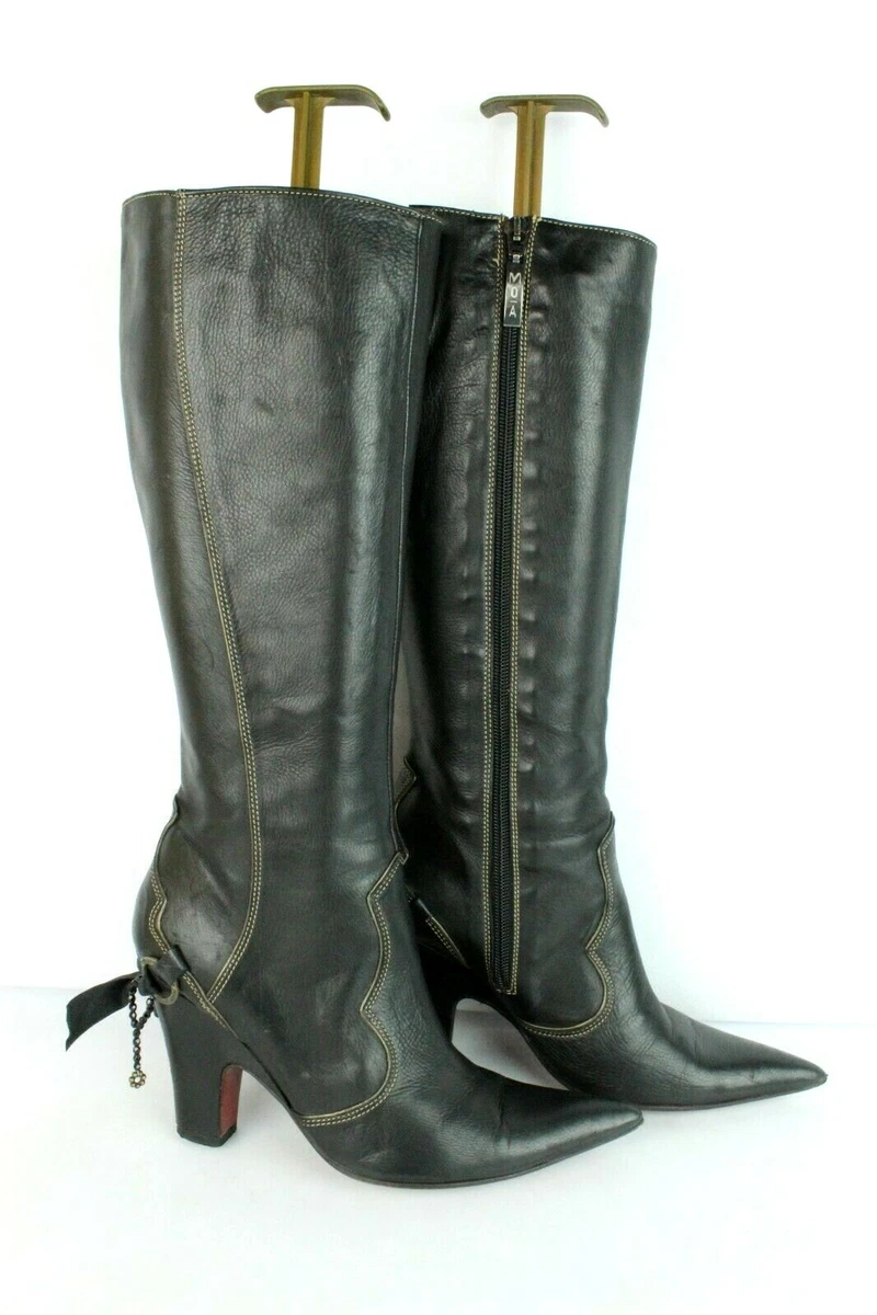 Boots MOA Black Leather Made IN Italy T 36 UK 3.5 eBay