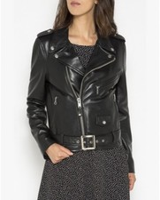 BLOUSON PERFECTO SCHOTT NYC NEUF FEMME CUIR D'AGNEAU NOIR TAILLE XL