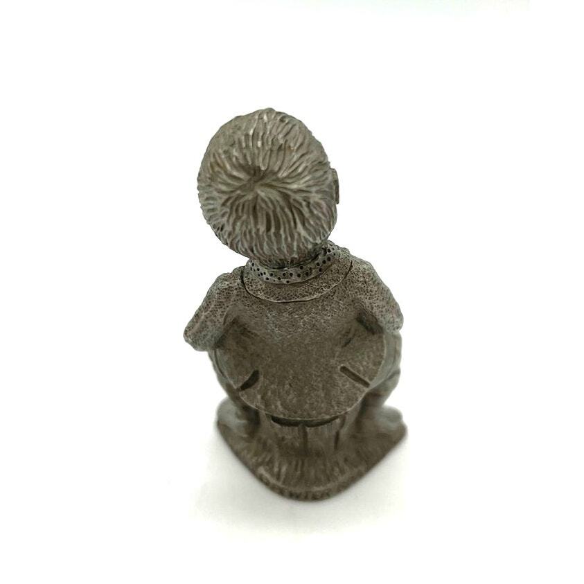 Miniature BDA Pewter Boy Figurine Sitting on a Bucket 2.5" eBay