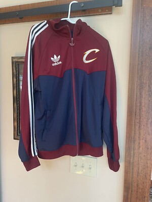 Adidas Men Red/Blue ''Cleveland Cavaliers'' Full Zip Tracksuit Jacket size Large