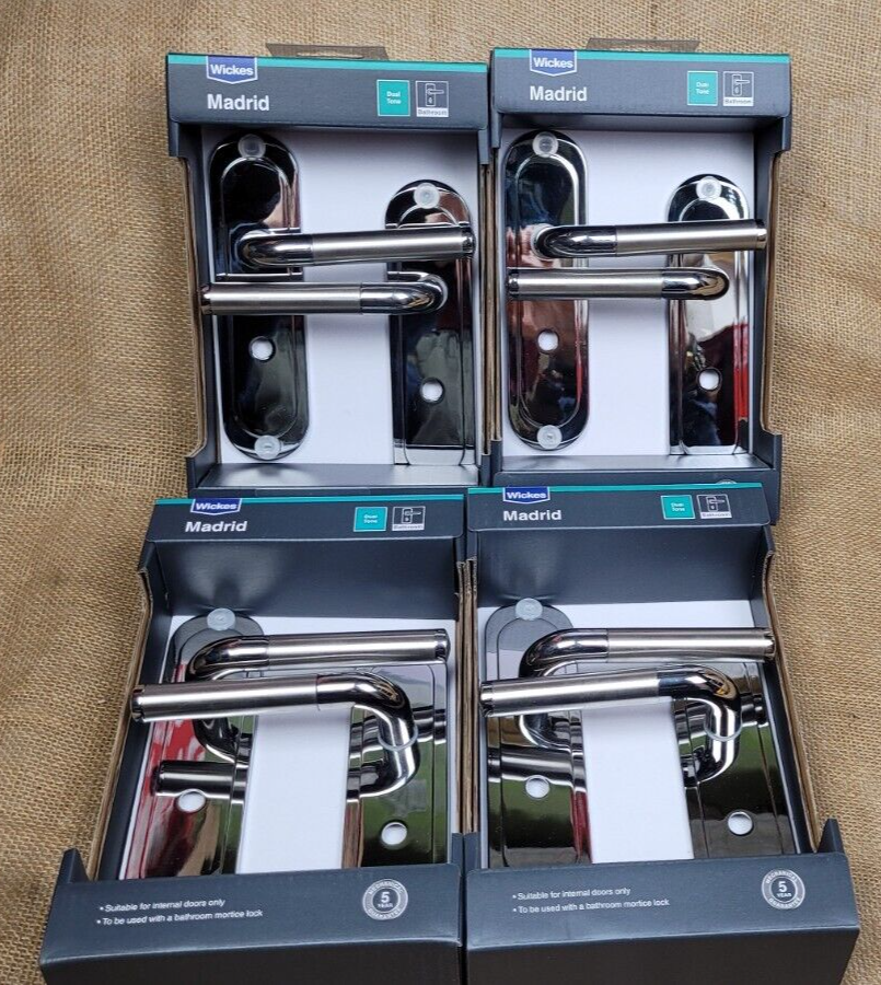 WickesDoor Handles Madrid, Wickes Suitable For Bathroom Dual Tone