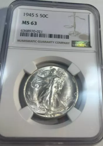 1945 S Walking Liberty Half dollar NGC MS63-Great Half Dollar