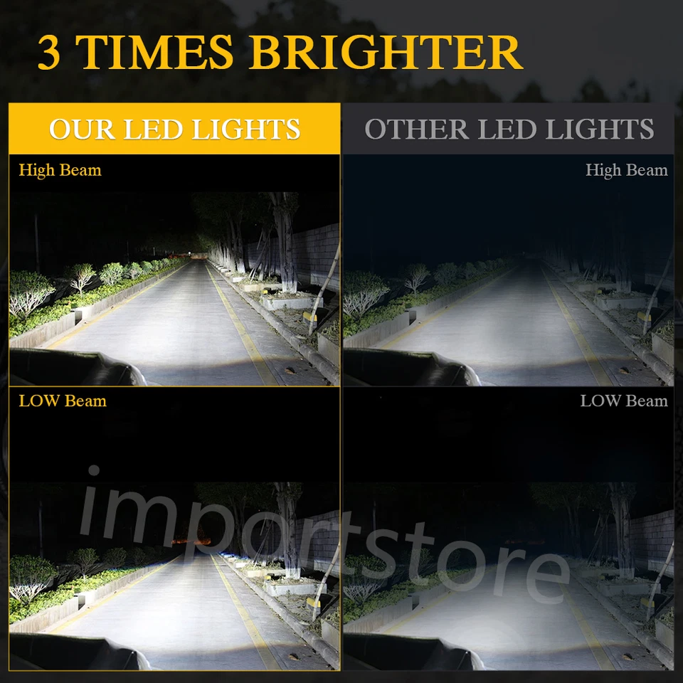 Par de faros de parachoques LED transparentes de 4x6 pulgadas para Geo Metro 1989-1997 Foto 3 de 4