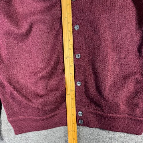 Vintage Izod Grandpa Cardigan Sweater Mens Large L Wine Red - Picture 5 of 8