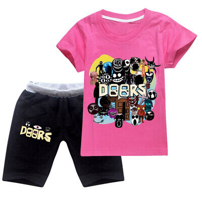 Boys Girls Classic Roblox Print T Shirt And Pants Set Summer