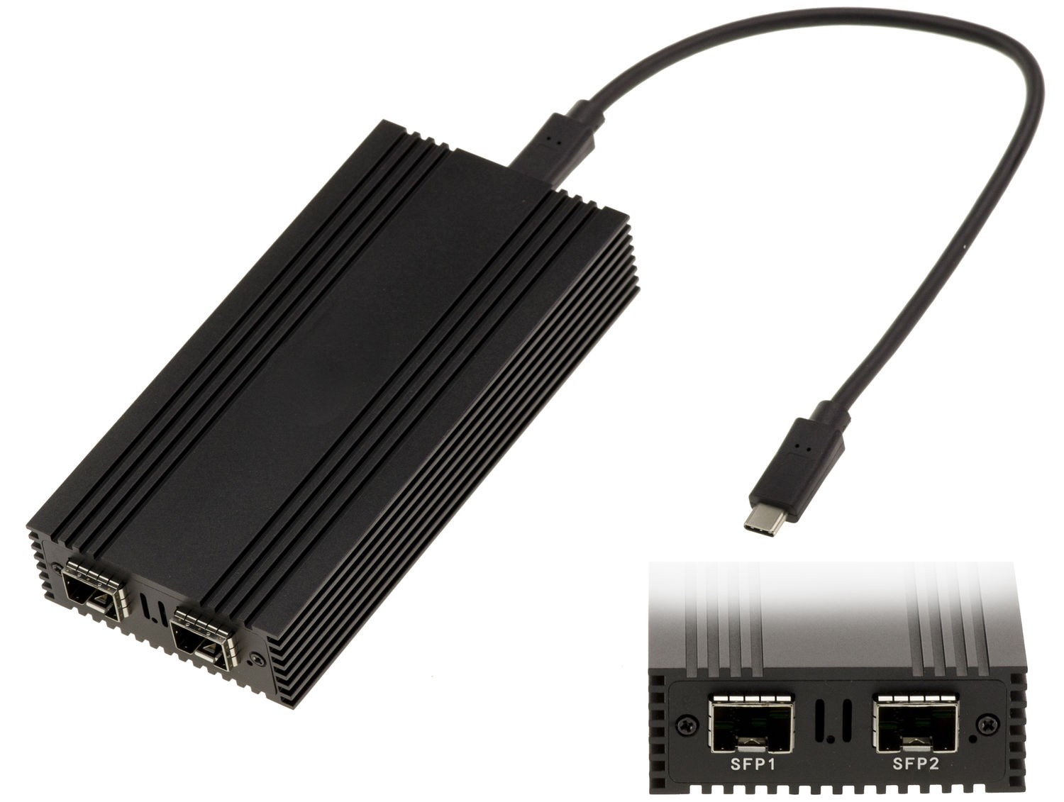 Cordon USB 4 Thunderbolt 3 vers double SFP+ Intel I82599 en aluminium premium