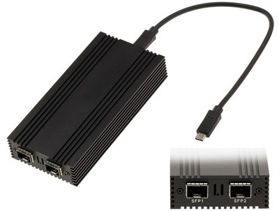 USB 4 Thunderbolt 3 10G To Fiber Network 2 SFP+ Ports Intel I82599