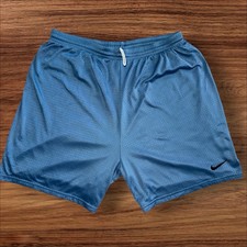 Vintage 90s Nike Team Athletic Nylon Shorts Size Large Teal Blue Basketball 7  