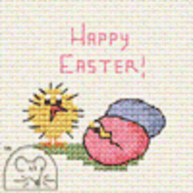 Mouseloft Stitchlets For Occasions Easter Chick + Eggs Cross Stitch Kit+Card/Env