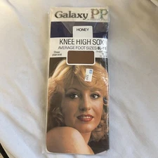 Pretty Polly - Galaxy - Vintage - Honey - Sheer Plain Knit - Knee High Sox - M/L