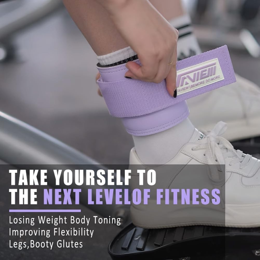 TAVIEW Ankle Straps Cable Machine Attachment for Gym - Purple-Pair 