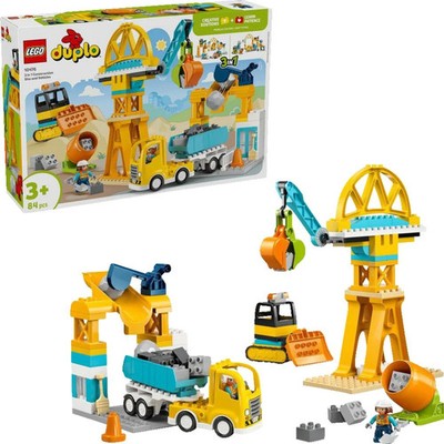 LEGO DUPLO Town 10476 Baustelle mit Baufahrzeugen   3-in-1-Set Klemmbausteine