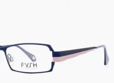 FYSH Eyeglasses Frames 3388 Navy Blush Rectangular Metal Full Rim 51-18-135 NEW!