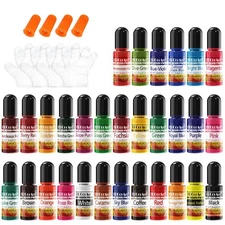 Epoxy Resin Pigment - 30 Colors Transparent UV Resina Dye, Highly Concentrate...