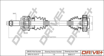 DR!VE+ ANTRIEBSWELLE 677mm HINTERACHSE RECHTS passend für BMW 3 | DP2110.10.0117