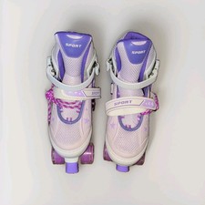 Sport Youth Girls Purple/White Quad Roller Skates Sport Model