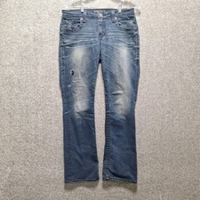 Big Star Jeans Women 30 R Distressed Faded Denim LIV Boot Cut Stitched 32x31